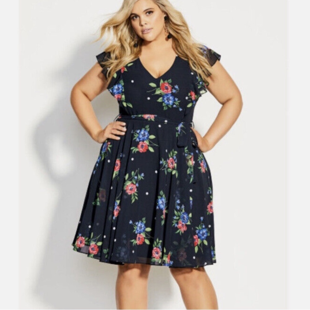 City Chic Floating Bouquet Dress